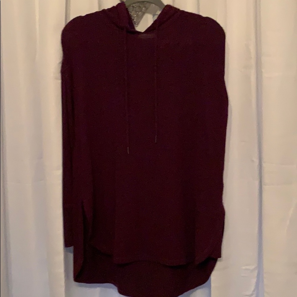 maroon long sleeve with a hood